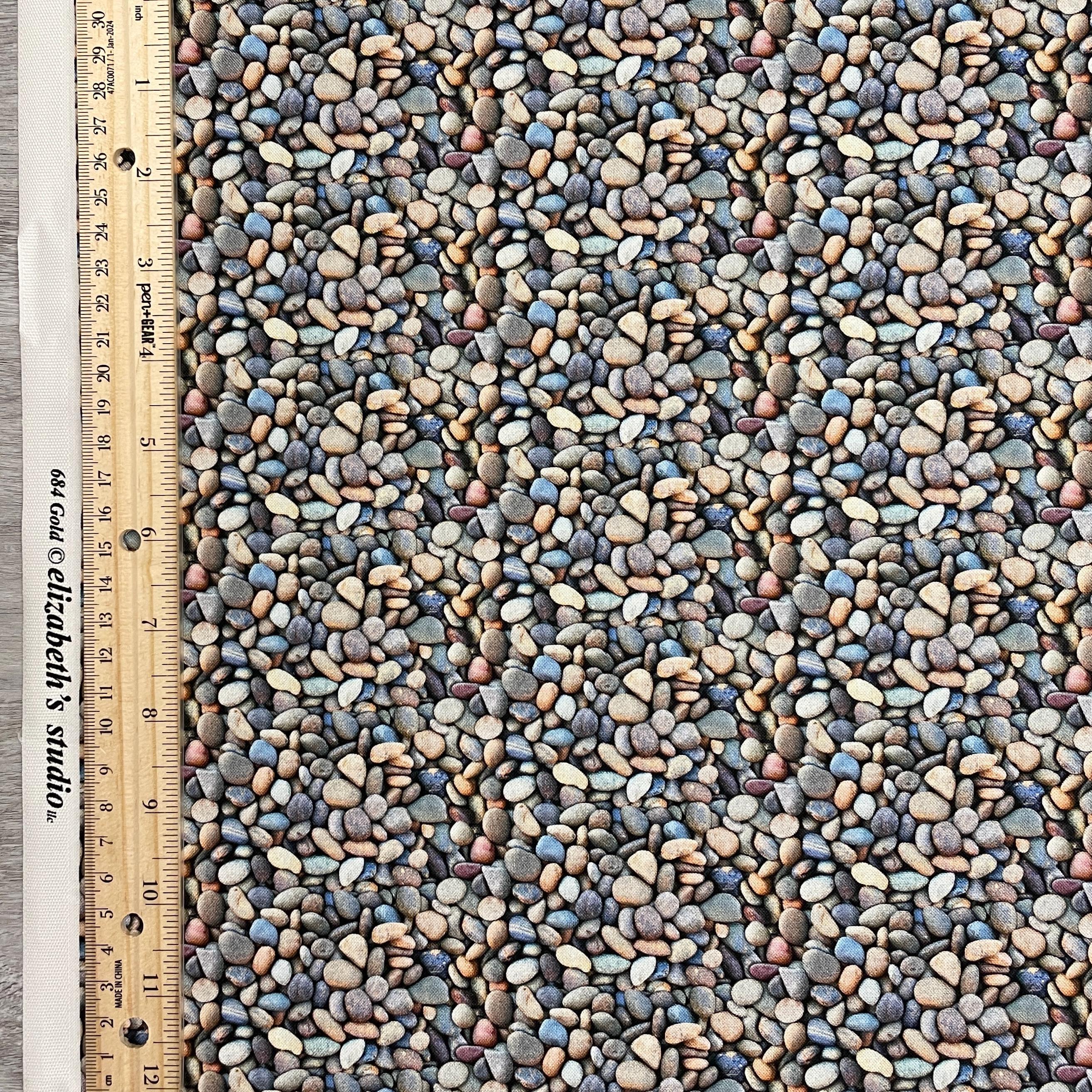 Stone Fabric by the Yard - Gold - Landscape Medley - Elizabeth's Studio ...