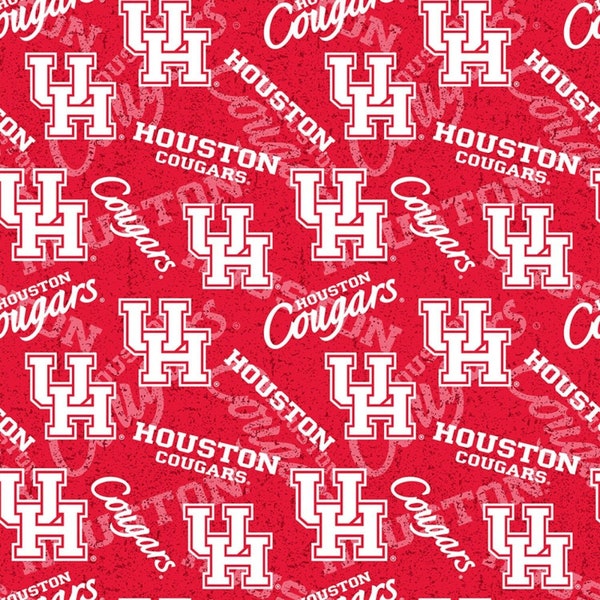 Houston Cougars fabric by Sykel - 100% Cotton Fabric