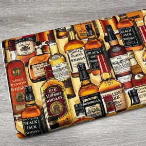 Whiskey & Rye Fabric - Benartex Top Shelf collection - 100% Cotton - Whiskey Bottles quilting cotton man cave Bartender gift