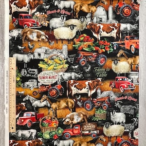 Farmer's Market Fabric - Farm To Table - Michael Miller - 100% Cotton Fabric - DCX11931-BLAC-D image 2