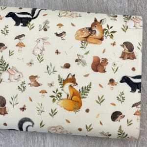 Forest Animal fabric - Dear Stella - Little Fawn & Friends - 100% Cotton - DNS1912 - Baby Woodland creatures forest animal material