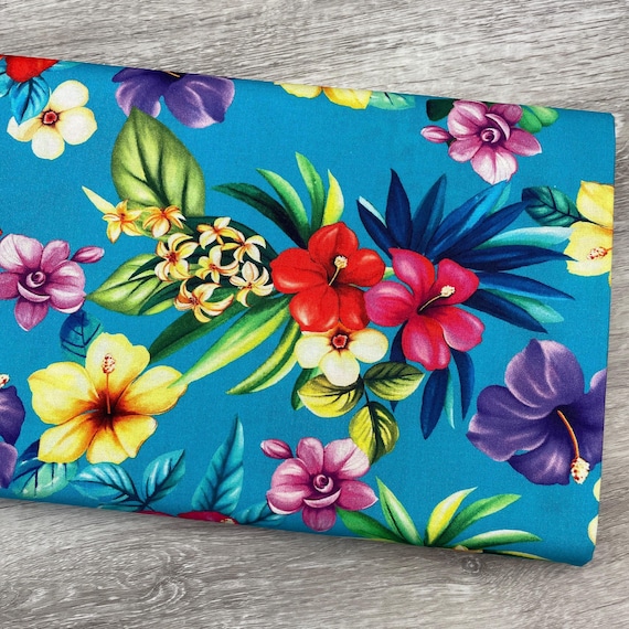 Hawaiian shirt material - Beach fabric - Let's Get Tropical by Michael Miller - 100% Cotton Fabric - Pool Party Luau Floral