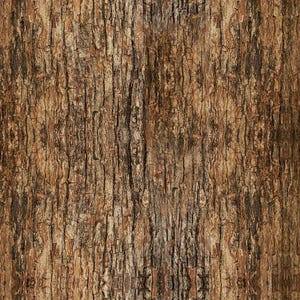 May include: A high-resolution, vertical texture of rough tree bark featuring a complex pattern of deep ridges, fissures, and grooves. The surface displays a natural color palette of dark brown, tan, and earthy ochre tones with a weathered appearance.