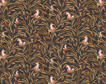 Fox Fabric - Fox In Leafy Forest - 100% Cotton - Timeless Treasures - Woodland creatures forest animal material