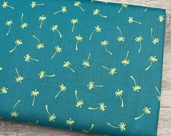 Beach fabric - Palm Trees by Riley Blake - 100% cotton fabric - Vacation travel beach theme Hollywood tree print material