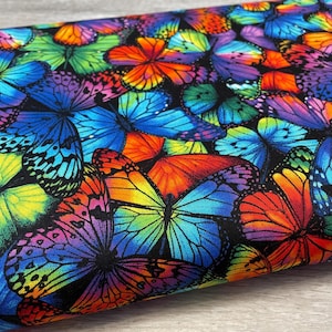Rainbow Butterfly Fabric - Packed Multi Bright butterflies - Chong A Hwang for Timeless Treasures - 100% Cotton