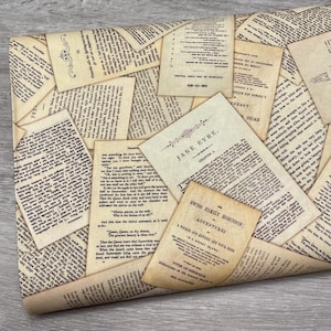 Classic Book Page Fabric - Robert Kaufman Library of Rarities - 100% Cotton - Reading Bibliophile gift