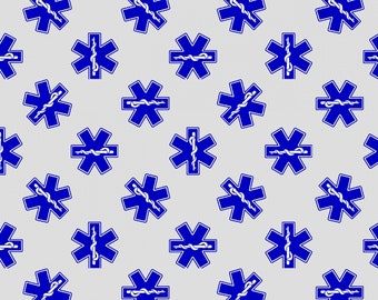 EMT Star Fabric - To The Rescue - Robert Giordano - Henry Glass - 100% Cotton- First Responder Medical Hero Quilting Cotton