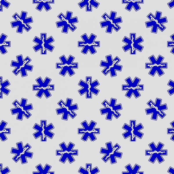 EMT Star Fabric - To The Rescue - Robert Giordano - Henry Glass - 100% Cotton- First Responder Medical Hero Quilting Cotton