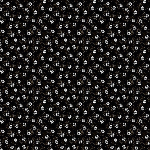 Paw Print fabric - Black with Metallic accents - Kindred Canines Collection - Laurel Burch - Clothworks - Dog Paw Cat Paw