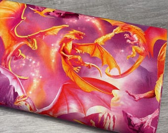 Dragon's Majesty Fabric - Timeless Treasures - 100% Cotton - LARGE scale