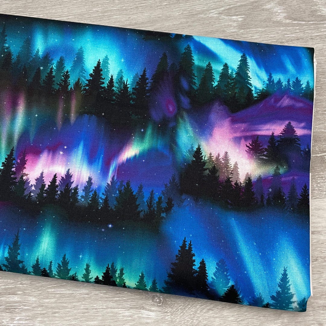 Aurora Borealis Fabric - Timeless Treasures - Winter Light - 100% ...