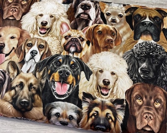 Realistic Dog fabric - Timeless Treasures - 100% Cotton - Shepherd Beagle Rottweiler Poodle Golden Retriever Mastiff Bernese