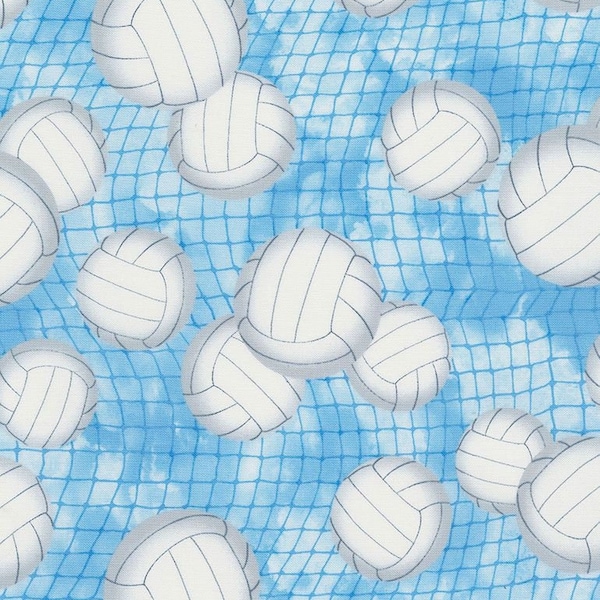 Volleyball - 100% Cotton Fabric from Timeless Treasures - Volleyballs and Net fabric Sports fabric Volleyball material