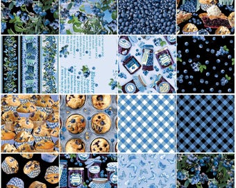 Blueberry Hill - Pick your fabric by the 1/2 yard - Benartex - 100% Cotton Fabric - food theme quilt material