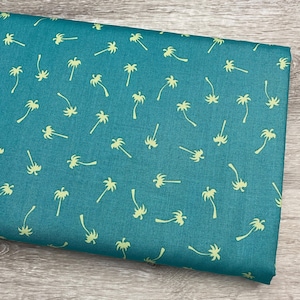 Beach fabric - Palm Trees by Riley Blake - 100% cotton fabric - Vacation travel beach theme Hollywood tree print material