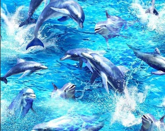 Dolphin fabric - Oasis - 100% Cotton - The Deep 59-7801