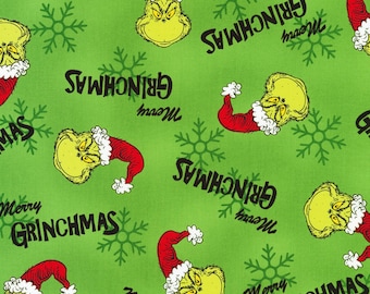 Merry Grinchmas fabric - How the Grinch Stole Christmas - 100% cotton