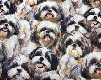 Shih Tzu fabric - Foust Exclusive Print - 100% Cotton - David Textiles - 4818