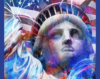 Patriotic Fabric Panel - 24" wide x 44" tall - 100% Cotton - Robert Kaufman - Americana APYD-22762-202 - USA