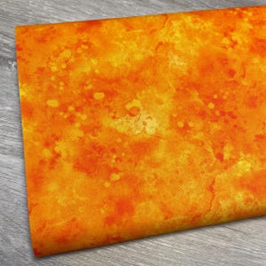 Orange Blender Fabric - Raindrops Collection by Oasis Fabrics - 100% Cotton Fabric - Bright Orange fabric colorful material