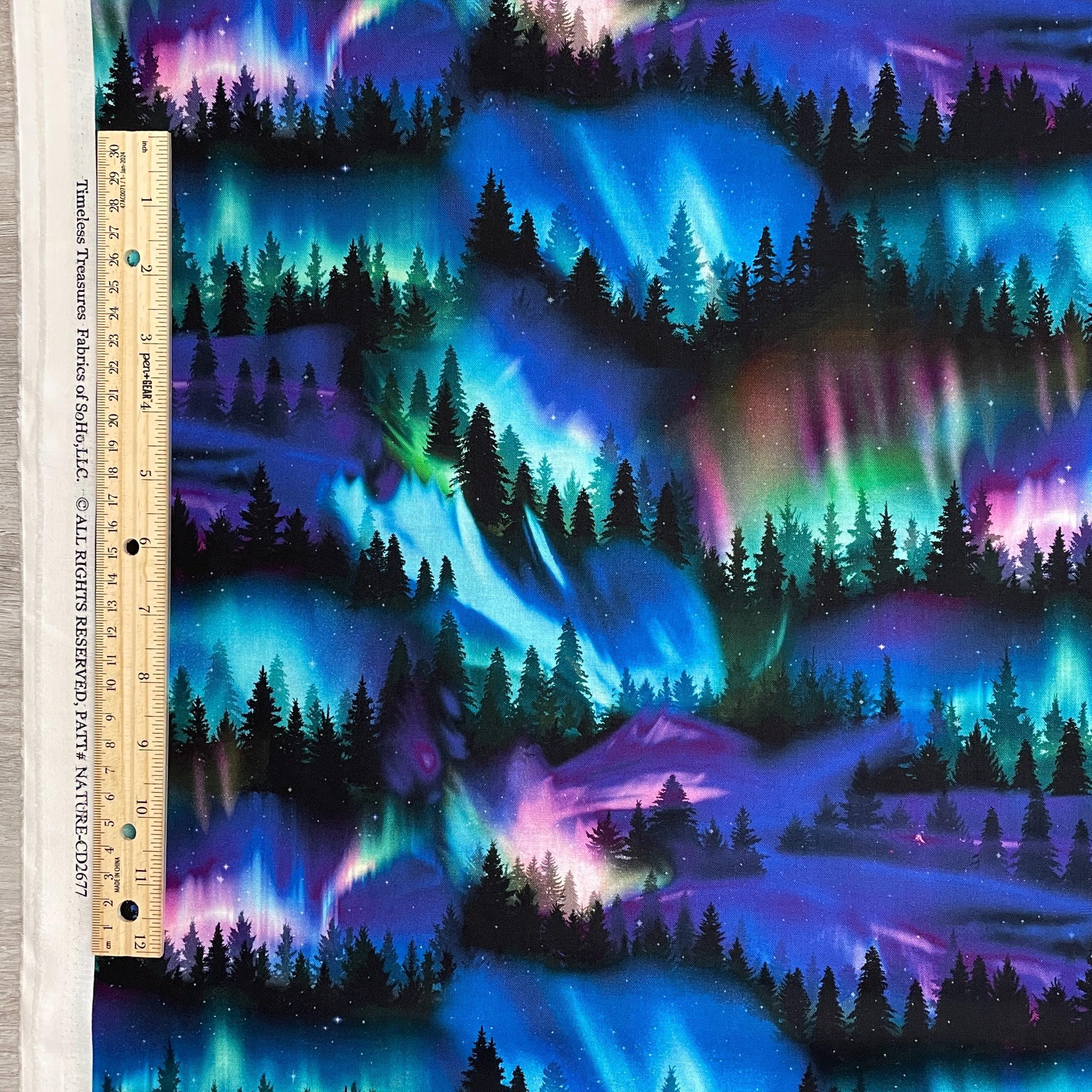Aurora Borealis Fabric - Timeless Treasures - Winter Light - 100% ...