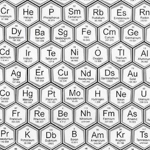 Science Fabric - Periodic Table -  100% Cotton - Robert Kaufman - School Fabric STEM Classroom