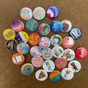 You-Pick-Three! Pin-back Buttons - Original Designs by GosneyCreative