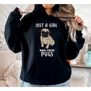 Nur ein Mädchen, das Möpse Kapuzen-Sweatshirt liebt