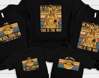 Dadalorian and Child Shirt, Mamalorian Matching Shirt, Star Wars Family Shirts, Fathers Day Shirt, Mothers Day Gift, Mandalorian Mom Dad Tee