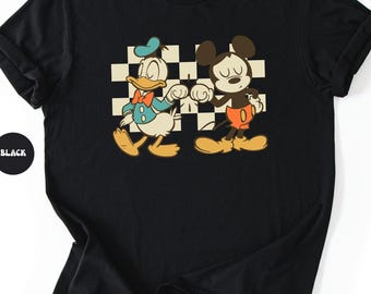 Retro Mickey & Donald Fist Bump Shirt, Comfort Colors® Best Friend Disney Tee, Disneyland Bestie Trip Shirt, Vintage Disney BFF Tee