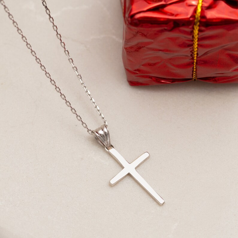 Silver Big Cross Necklace Meaningful Religious Necklace Etsy