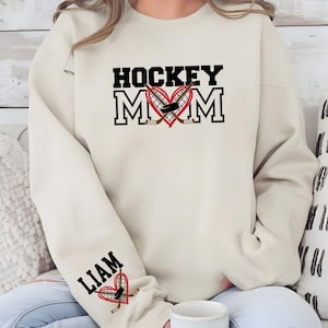Custom Hockey Mom Sweatshirt, Hockey Mom Hoodie, Personalized Hockey Shirt, Gift Shirt For Sports Mom, Game Day Hoodie, Mother&#39;s Day Hoodies