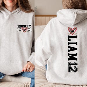 Personalized Hockey Mom Sweatshirt, Hockey Mom Hoodie, Custom Hockey Shirt, Gift Shirt For Sports Mom, Game Day Hoodie, Mother&#39;s Day Hoodies