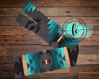 Teal Aztec horse tail bag