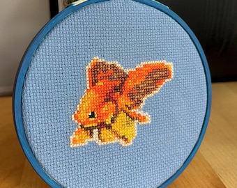 Lil' Goldfish Cute Pixel Art Cross Stitch Pattern PDF