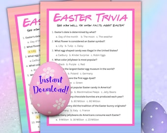 Easter Trivia Game | Easter Games | Instant Download