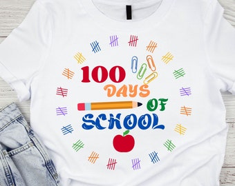 100 Days Of School PNG, 100th Day of School Sublimation, Teacher SVG, Sublimation Designs Downloads