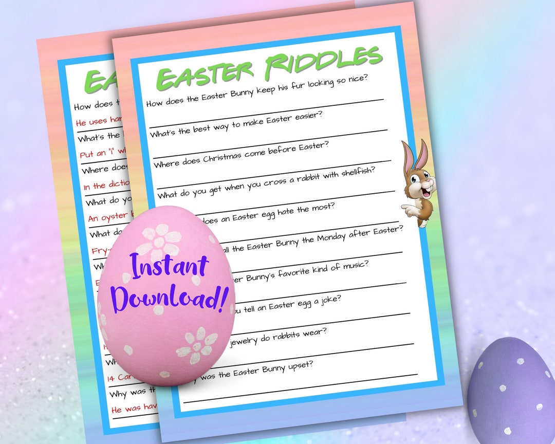 Easter Card Riddles Easter Riddles Printable Game | Easter Games | Instant Download - Etsy UK