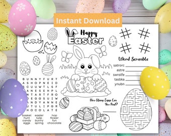 Easter Placemat | Printable Easter Activities | Printable Games | Printable Placemat