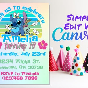 Stitch Birthday Invitation Template | Edit and Print  Today