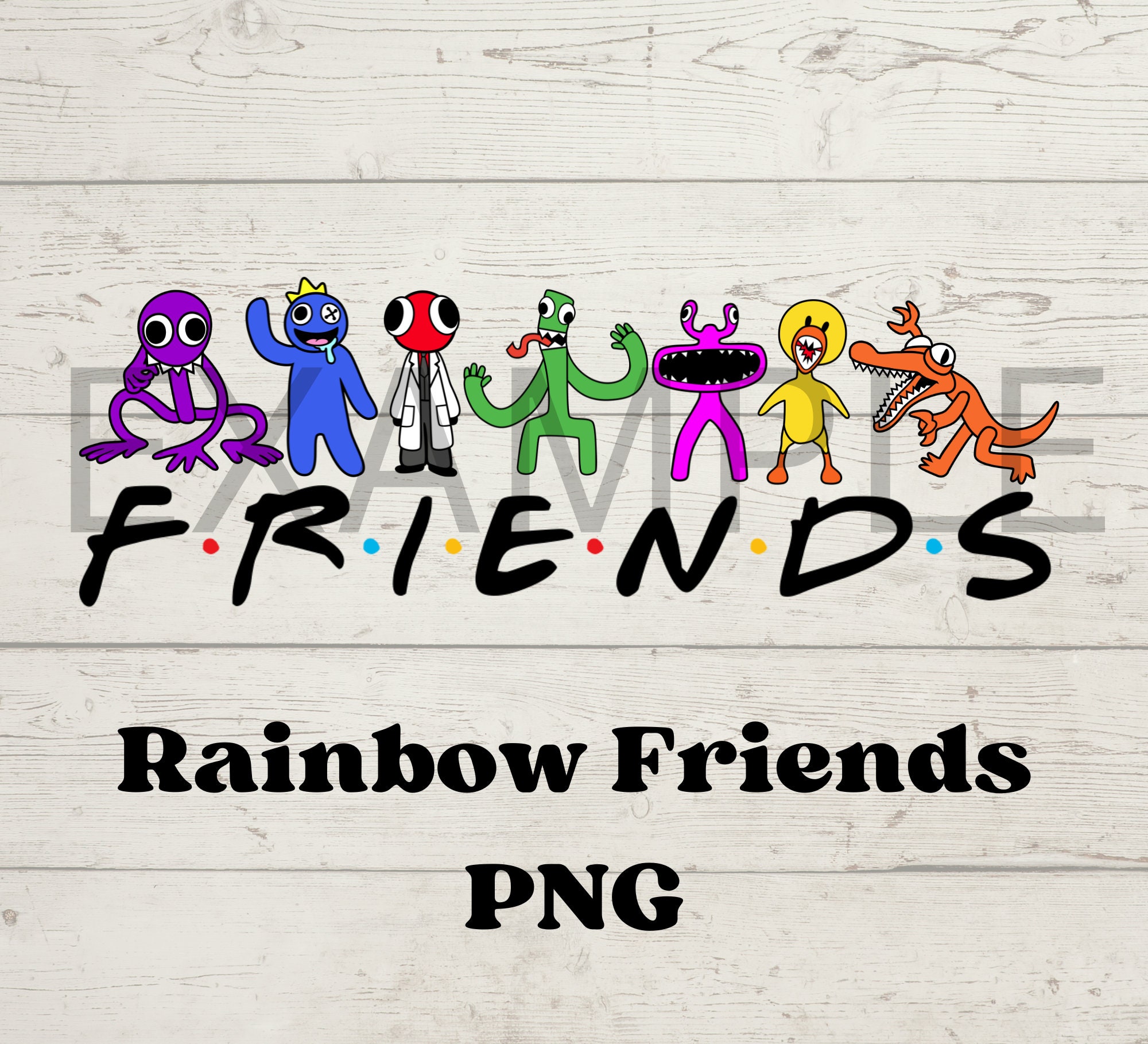 Blue Rainbow Friends Outline Svg, Blue Rainbow Svg, Rainbow Friends Svg,  Png Eps Digital File