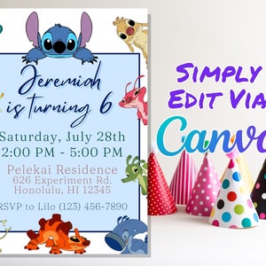 Stitch Experiments Stitch Birthday Invitation Template | Edit and Print  Today