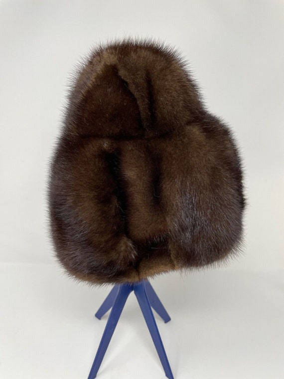 VTG Mink Fur Hat Dark Brown Amrose New York 21 1/2 display picture 3