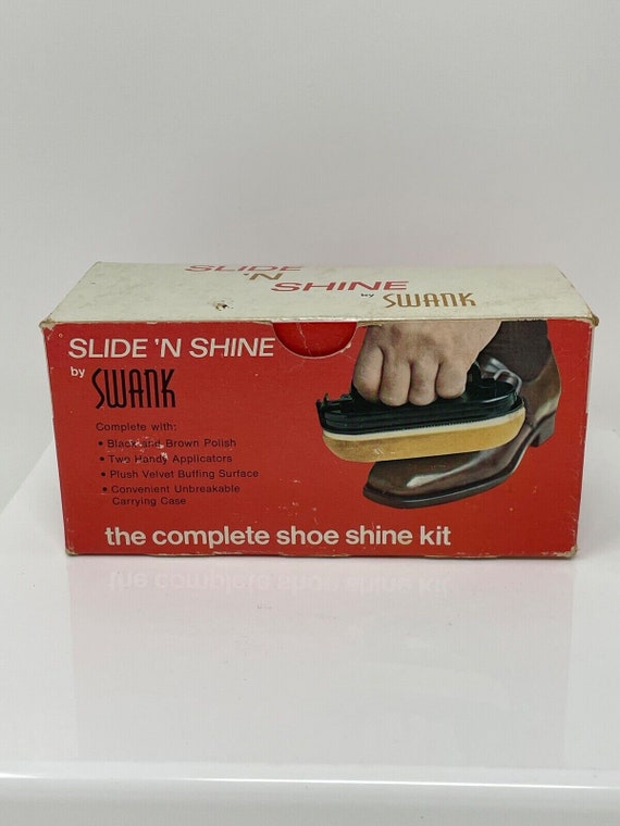 Vintage Swank Slide N Shine Shoe Shine Kit Black A