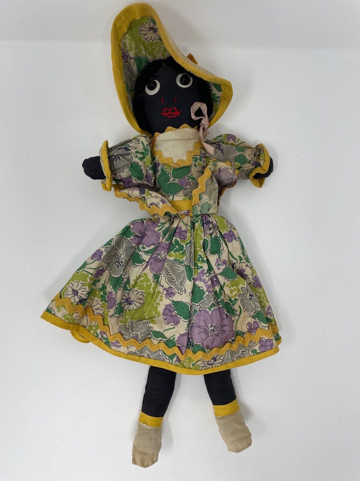 C1920 Vintage Black Memorabilia Folk Art Young Girl Stocking Rag
