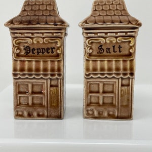 Vintage Ceramic Salt and Pepper Shaker Cottages