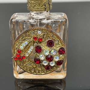 Vintage Mini Jeweled Glass Perfume Bottle