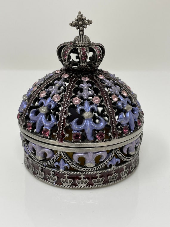 Austrian Crystal Jeweled Crown Trinket Box
