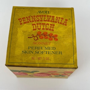 Vintage Avon Pennsylvania Dutch Skin Softener Jar - 1973 Full
